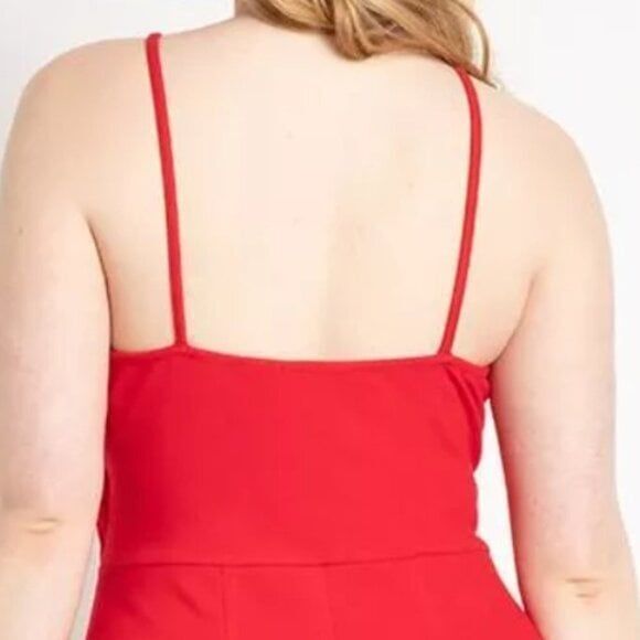 Eloquii Plus Size Red Halter Stretch Midi Dress NEW $89 - Picture 3 of 3